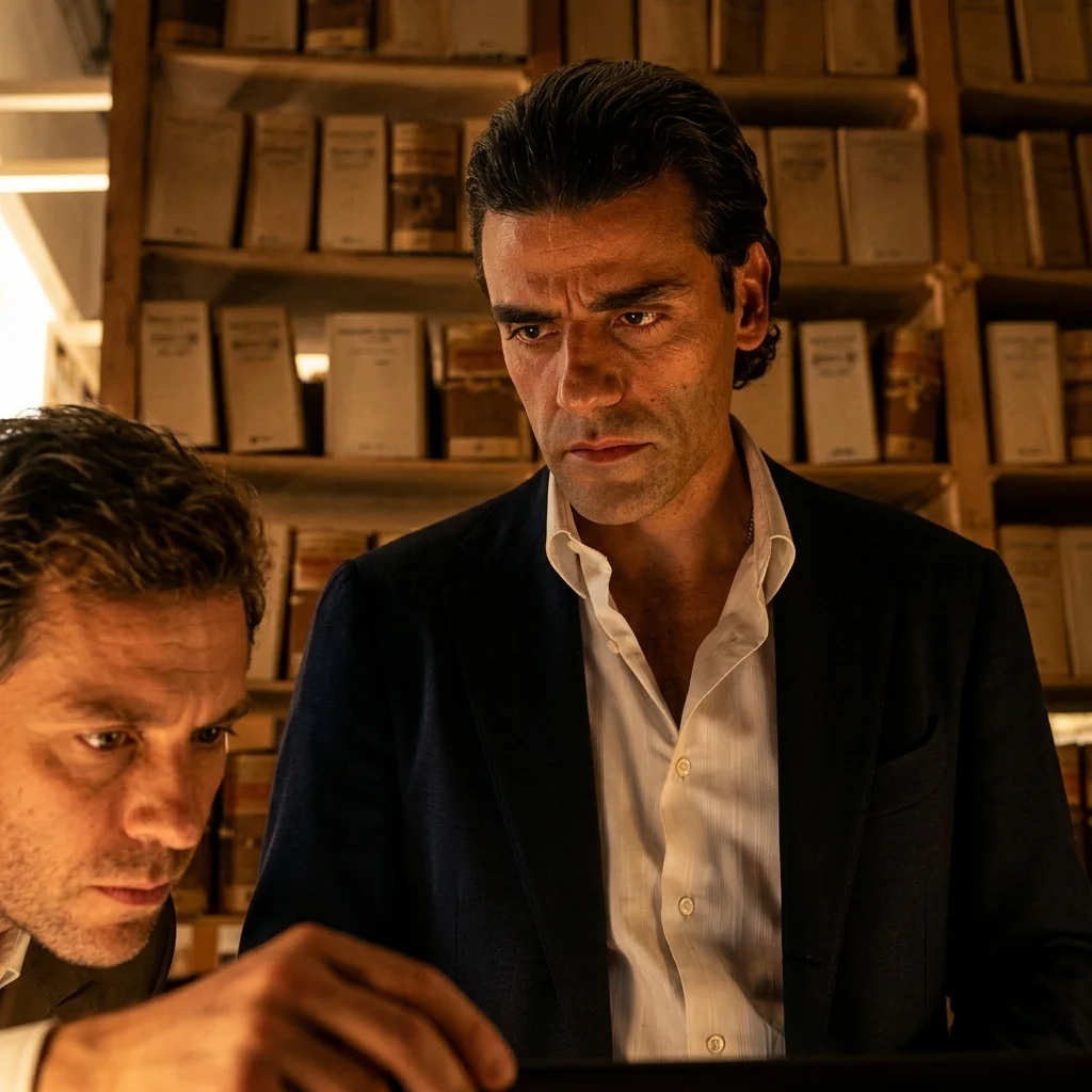 Oscar Isaac as writer Nick Tosches in Julian Schnabel's In the Hand of Dante