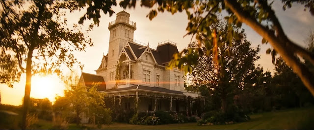 The Owens family's rambling Victorian house at sunset in Practical Magic 2