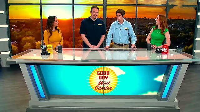 Shane (Shane Gillis) and Will (Steve Gerben) at a local morning-show desk in Tires Season 3